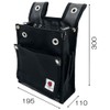 SK11 Canvas Tobi Waist Bag, 2-Tier BS, Black, TSH-2DBS-BK Thin,