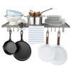 Wallniture Lyon Kitchen Organization and Storage Rack, Stainless Steel Metal