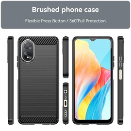 USDILU LS Case for OPPO A38 4G Funda Uso Rudo Carcasa Protector TPU Suave Durable Silicón Flexible Cover Negro