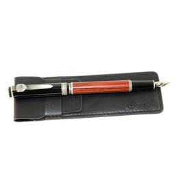 Abcsea Sword Pen Cover Fountain Pen, Noble Real Wood Fountain Pen Medium Nib Vintage Style with Abcsea Pen Pouch - Red Wood