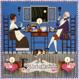 Buffalo Games - Charles Wysocki (Square) - Dining Sweethearts - 300 Large Piece Jigsaw Puzzle for Adults Challenging Puzzle Perfect for Game Nights