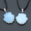 LHJ 6 Pcs Natural Stone Pendants Scallop Shell Shape Chakra