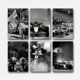 A Set Of 6 F1 Poster Classic Retro Art Poster Car Posters F1 Retro Posters Car Posters F1 Posters Black And White Retro Car Posters F1 Poster Black And White Poster Retro Car Posters F1 Retro Car Post