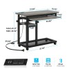 Tribesigns Small Portable Desk with Power Outlet,Height Adjustable Sofa Couch