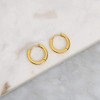18k Yellow Gold Plated Huggie Hoop 15mm Square Sleeper Earrings