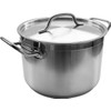 Update International 16 Qt Stainless Steel Stock Pot w/Cover, silver, SPS-16