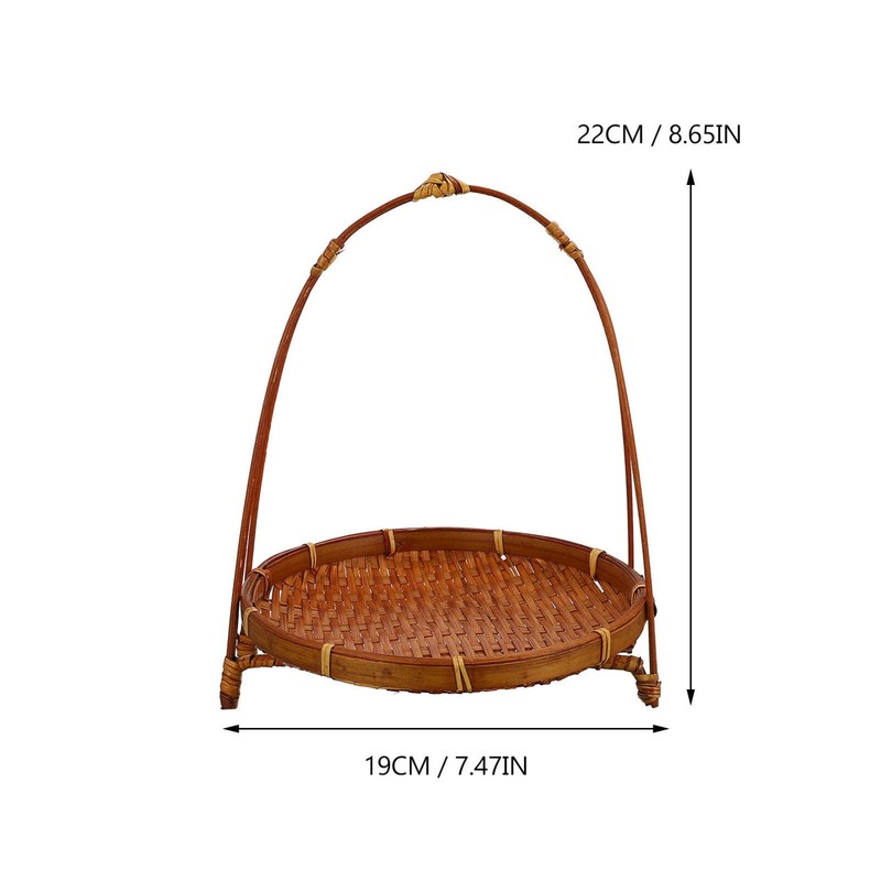 Cabilock Bamboo Easter Basket with Handles Woven Basket for Fruit