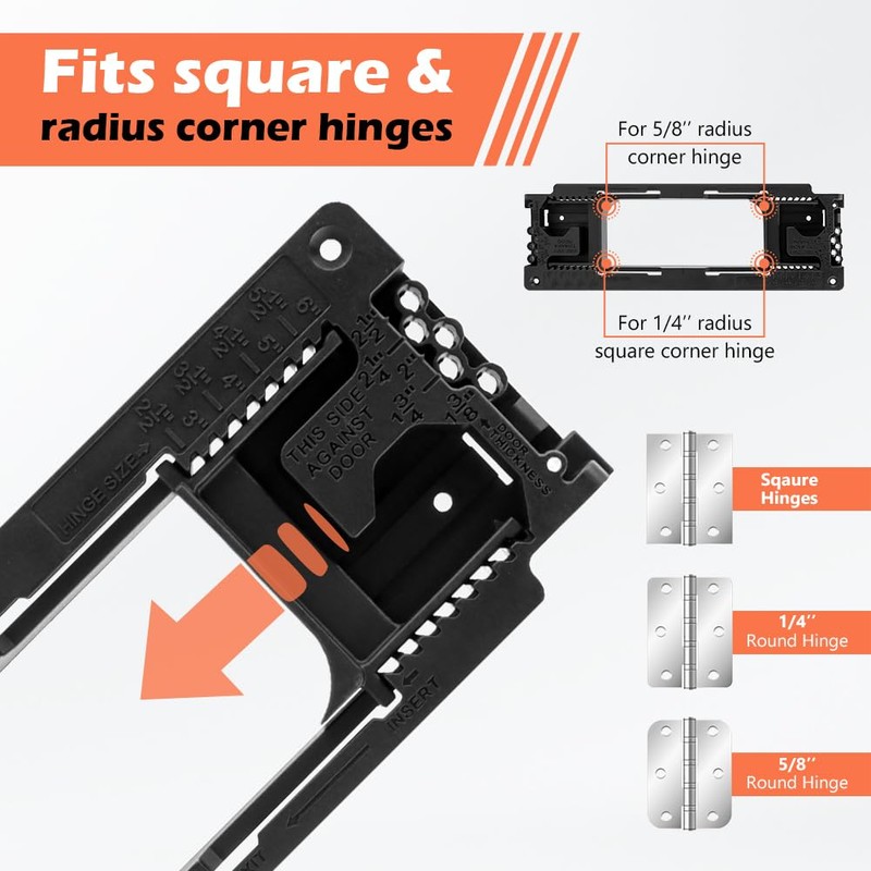 Adjustable Door Hinge Jig Mortiser Installation for 2-1/2 to 6inch