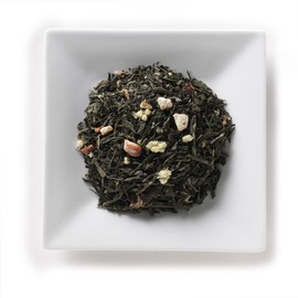 Mahamosa Strawberry Orange Sencha Tea 4 oz - Loose Leaf Flavored Green Tea Blend (with green tea, flavoring, orange peel, mountain everlasting, freeze-dried strawberry pieces)