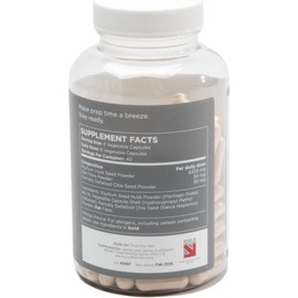 Pure for Men Original Cleanliness Stay Ready Fiber Supplement, 120 Vegan Capsules, Helps Promote Digestive Regularity. Psyllium Husk, Chia Seeds, Oat Fibre, Proprietary Formula