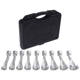 maXpeedingrods 9pc Common Rail Injection Fuel Line Nut Socket Set, 12mm 14mm 16mm 17mm 18mm 19mm 21mm 22mm 24mm 1/2" Dr. 12 Point Injection Line Flare Nut Wrench, Injector Line Removal Tool
