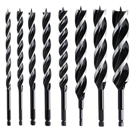 hsawbit Wood Drill Bit Set, 8pcs Auger Drill Bit Set Extra Long Wood Drill Bits 10mm/12mm/14mm/16mm/20mm/22mm/25mm/32mm x 155mm