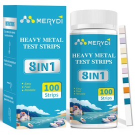Heavy Metals Water Test Strips (8 Tests) - 100ct Home Water Testing Kit for Iron, Mercury, Copper, Lead, Chromium, Magnesium, Cadmium, Calcium-Well Home Tap City Drinking Water Testing Kit
