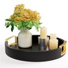 Round Decorative Tray - 12 Inch Round Black Tray with