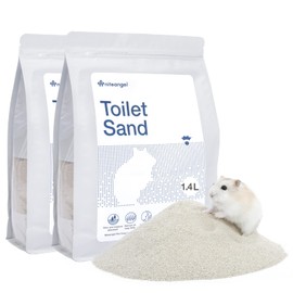 Niteangel Training Litter Potty Sand - Hamster Sand Bath for Syrian Dwarf Hamsters Gerbils Mice Lemming Degus or Other Small-Sized Pets ((1.4 L X 2 - Blue Label)