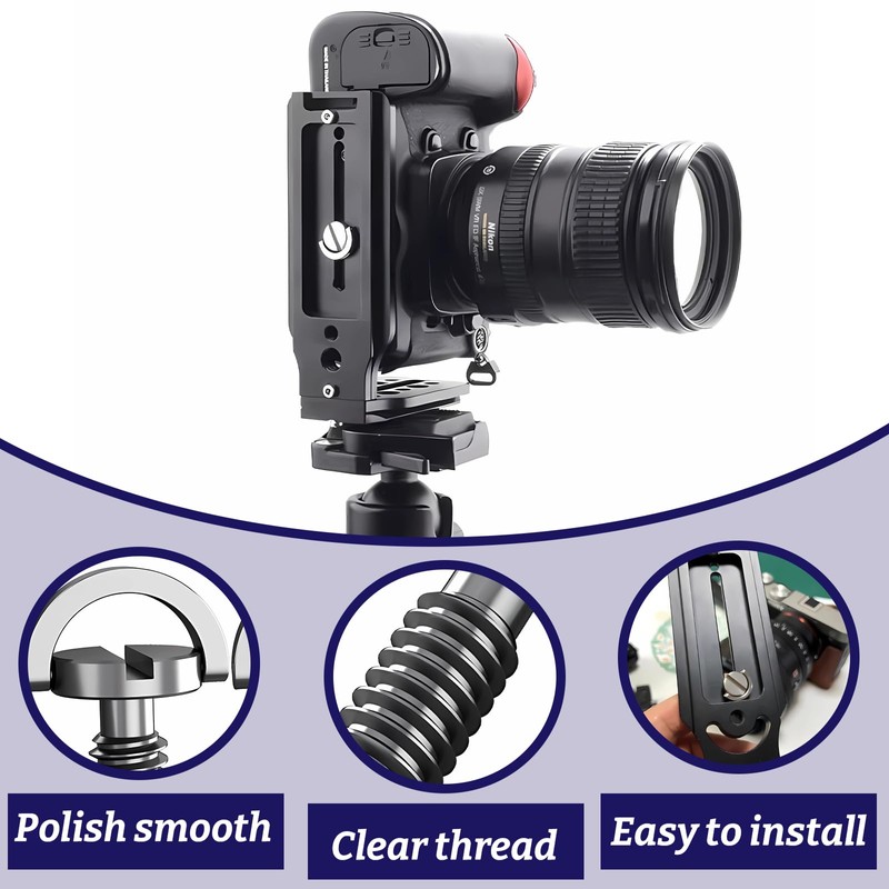 Pack of 2 1/4-20 UNC Stainless Steel Tripod Screws with