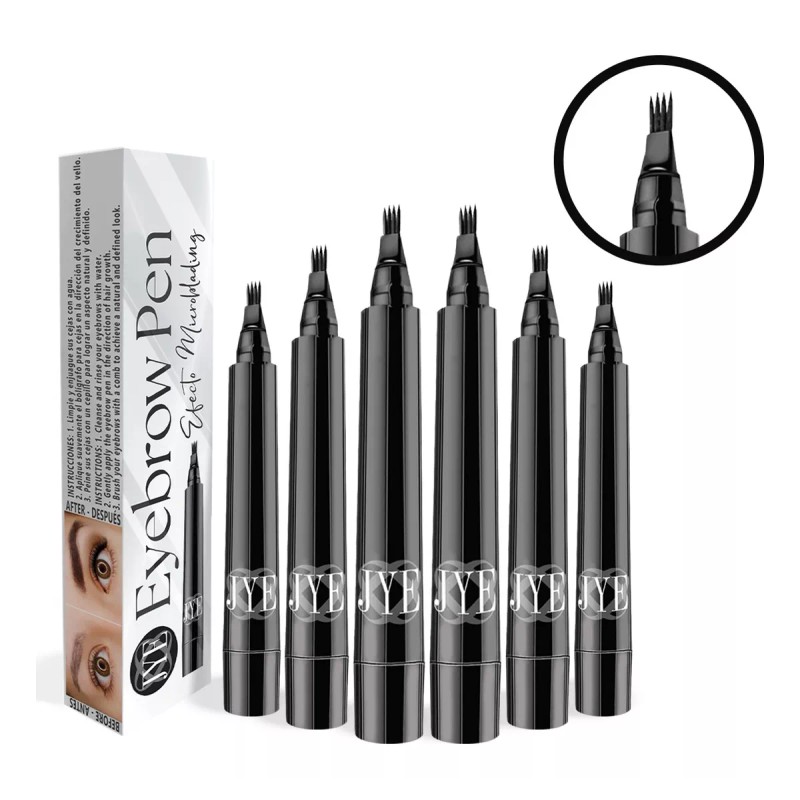 JYE Boligrafo Jye Microblading Efect Color Negro Eyebrow 10 Pzas