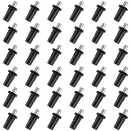 uxcell 7.5mm Cabinet Door Repair Pins, 36 Pcs Plastic Damper Replacement Pins Spring Iron Axis Loaded Pins Furniture Door Panel Connector for Shutter Kitchen Cabinet, Black