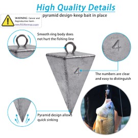 Pyramid Sinkers Fishing Weights Surf Fishing Weights Sinkers Ocean Saltwater Pyramid Weight Fishing Sinkers Fishing Gear Tackle 1oz 2oz 3oz 4oz 5oz 6oz 8oz
