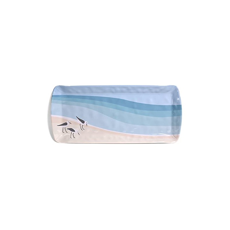 Merritt International Melamine Rectangle Loaf Tray - Sandpipers - 15