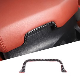HIRUFAIT Armrest Box Switch Sticker Trim for Toyota Tundra 2007-2013 Center Consoles Accessories, Real Carbon Fiber Automotive Interior Decorative Cover