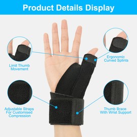ACWOO Thumb Brace Wrist Support Right and Left Thumb Splint Breathable for Reduces Thumb Wrist Pain and Fatigue, Thumb CCD Joint Arthritis, Carpal Tunnel Syndrome (B)