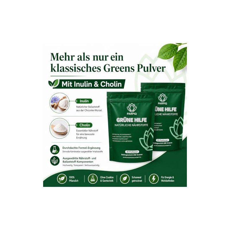 Green Detoxification Powder with Spirulina and Matcha - 2 Pack