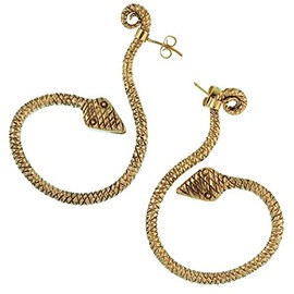 Chic-Net Studs dragon hatched long curved golden brass nickel-free brass antique Tribal Piercing