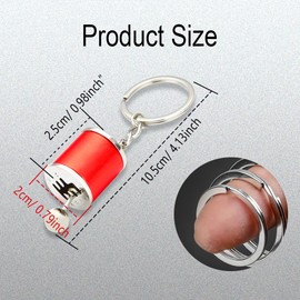 Six Speed Manual Transmission Gear Shift Fidget Toy Keychain, Automotive Part Car Keychain Key Chain Accessories (Red)