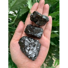GAF TREASURES 4 oz Elite Noble Shungite – Raw Natural Crystal Stones (1-2.25") for Water Purification, Meditation, Reiki & Chakra Balancing
