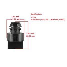 HH BROS Ignition Key Switch for Polaris Ranger 400 4x4 2010-2014 Switch 4 Position 6 Pin