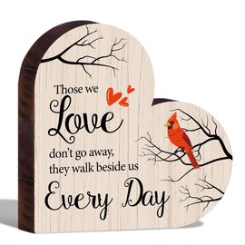 Sympathy Gifts for Loss of Loved One Cardinal Bird Gifts Wooden Sign, Bereavement Gifts Condolence Remembrance Gifts Desk Decor Table Centerpieces, Memorial Gifts for Father Mother -110