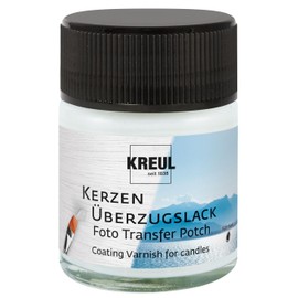 KREUL 49971 - Lacca di rivestimento Photo Transfer Potch per candele silk gloss, vetro da 50 ml, a base di cera, per proteggere le immagini trasferite da polvere e sporco.