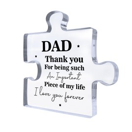 Red Ocean Gifts for Dad For Fathers Day Puzzle Shaped Acrylic Plaque Dad Gifts from Daughter Daddy Presents from Son Father's Day Birthday Christmas Ideas For Him