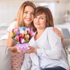 Hierein Mum Birthday Card, 3D Tulips Flower Bouquet Pop Up