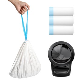 60pcs Cat Litter Bags for Litter Robot 4, Automatic Self Cleaning Cats Litter Box Waste Bags for Self-Cleaning Cat Box Multiple Cats Liners with Drawstring Pet Self Cleaning Waste Boxes Bags Liners