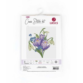 Luca-S Counted Cross Stitch kit Spring Flowers, 17x19cm, DIY