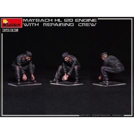 Mini Art 35331 1:35 Figure Pz-Meachniker (2) Maybach HL120 - Faithful Replica, Model Building, Plastic Kit, Crafts, Hobby, Gluing, Model Kit, Assembly, Unpainted