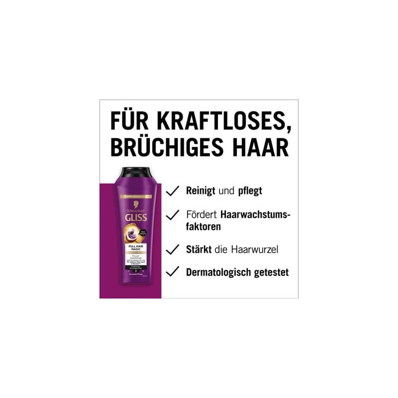 Gliss Full Hair Magic Shampoo (Pack of 3 (with Foam