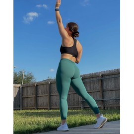 TomTiger Women's Yoga Pants High Waisted Workout Yoga Leggings for Women Butt Lifting Tummy Control Booty Tights (Green, S, s)