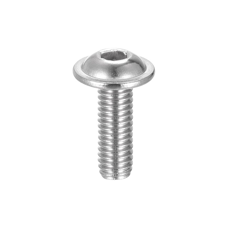 sourcing map Flanged Button Head Socket Cap Screws, M6*18mm Hex