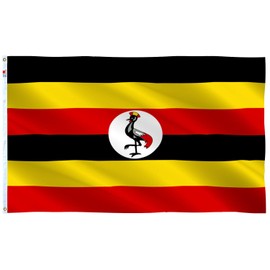 Double Sided Uganda Flag Flag 3x5Ft New- 4 Rows of Lock Stitching - Outdoor Indoor Ugandan Flags House Decoration Yard Garden Gift Banner