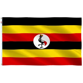 Double Sided Uganda Flag Flag 3x5Ft New- 4 Rows of Lock Stitching - Outdoor Indoor Ugandan Flags House Decoration Yard Garden Gift Banner
