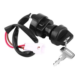 Keenso ATV Ignition Lock, 2 Pin Ignition Key Switch Motorcycle Black Ignition Switch with 2 Keys for YFM 350 Bruin 660R 700R 350X Warrior