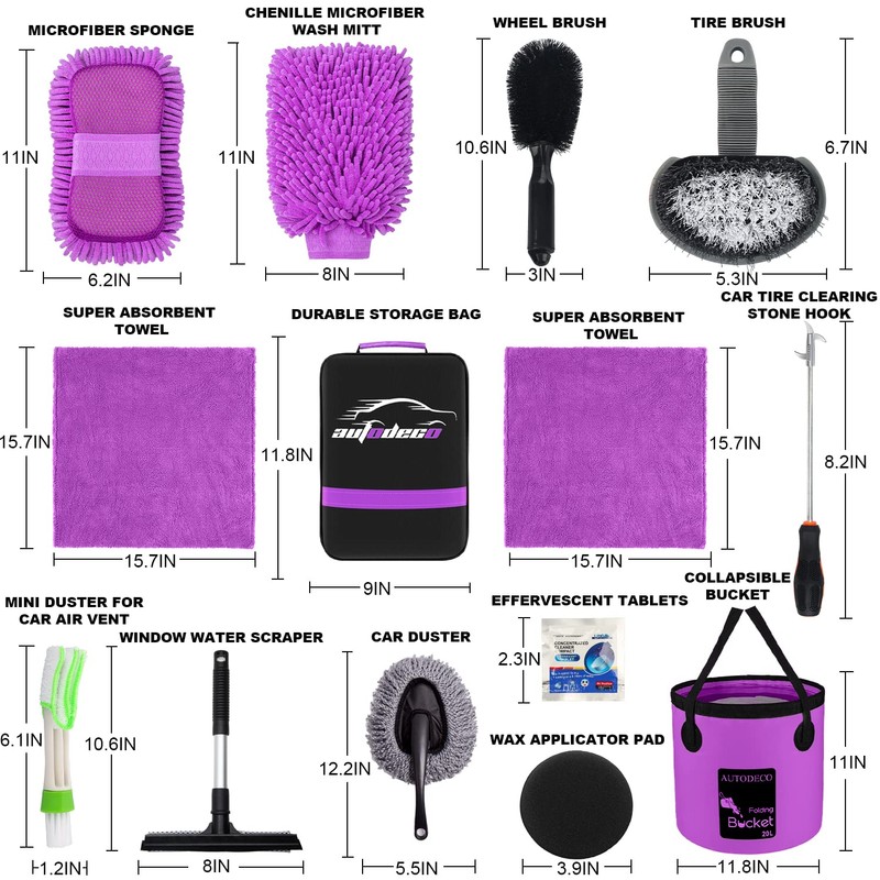 AUTODECO 22Pcs Car Wash Cleaning Tools Kit Car Detailing Set