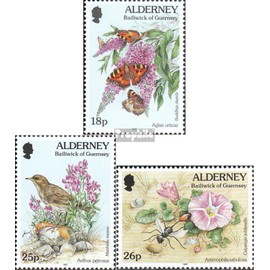 united kingdom - Alderney 100-102 (complete.issue.) unmounted mint/never hinged ** MNH 1997 Flora and Flora (Stamps for collectors) Butterflies
