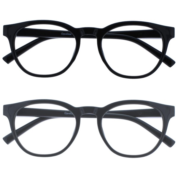Opulize Blu Blue Light Blocking Glasses 2 Pack Cool Round