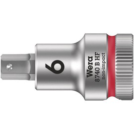 Wera 8740 B HF Zyklop In-Hex-Plus holding function bit socket, 3/8" drive, 6x35mm, 05003035001 , Red