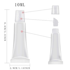 30pcs - 10ml Mini Clear Refillable Empty Tubes Lip Gloss Balm Container Soft Tubes Makeup Box Shampoo Samples Empty Tubes with Screw Cap