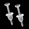 EARRING STUD SETTINGS + EARNUTS 3mm ALLERGY FREE CLEAR PLASTIC